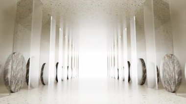 Minimal Studio Room Glass Square Sheet and Circles Backdrop, Mimari filmler ve yaşam tarzı iç mekanlarında sinematiktir. Sahne, başlık ve logolar için de iyi bir geçmiş..