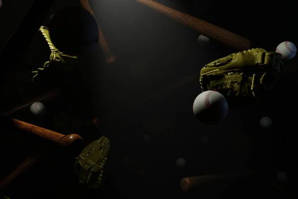 Фоторендер Фон Реклами Шпалер Спорті Бейсбольній Сцені Візуалізація Декоративній Концепції — стокове фото