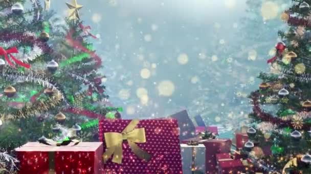 Outdoor Decoration Merry Christmas Festive Uma Filmagem Movimento Para Filmes — Vídeo de Stock