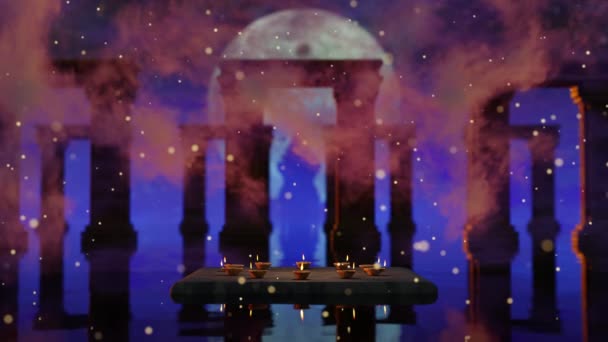 Mutlu Diwali Clay Diya Lambaları Festival Filmleri Kutlama Sahnesindeki Sinematikler — Stok video