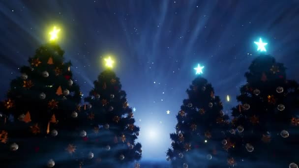 Karácsonyfa Díszített Fantázia Fény Mozgókép Fesztivál Filmek Mozi Ünnepi Jelenet — Stock videók