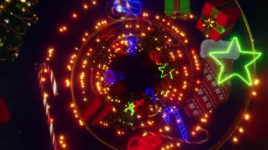 Festival filmleri ve kutlama sahnesindeki sinematikler için Noel 'in partideki hareketli görüntülerini kutluyoruz. Sahne ve başlıklar için de iyi bir arkaplan.