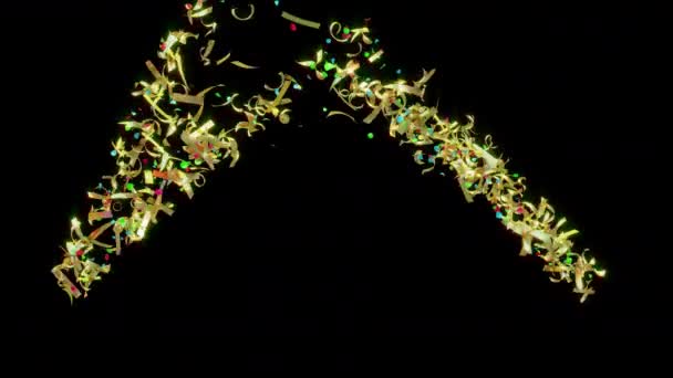 Confetti Objects Вибухові Кадри Фестивальних Фільмів Кінематографів Святковій Сцені Також — стокове відео