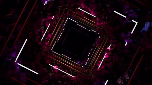 Tulipán Art Deco Neonové Jeskyni Pohybové Záběry Pro Sezónní Filmy — Stock video