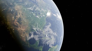 Uzay ve gezegen sahnesinde reklamcılık ve duvar kağıdı için 3 boyutlu illüstrasyon arka planı. Dekoratif konseptte 3B canlandırma.