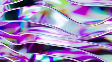 Holografik Eğimli Dalga, geometrik elementler, filmler ve Memphis sanat sahnesindeki sinematikler için bir hareketli görüntüdür. Sahne, başlık ve logolar için de iyi bir geçmiş..