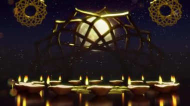 Diwali Işıklar Festivali, festival filmleri ve kutlama sahnesindeki sinematik filmler için yapılmış bir film. Sahne ve başlıklar için de iyi bir arkaplan.