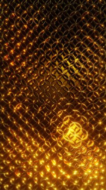 Altın Kusursuz Geometrik Daire Şablonu, klasik model ve retro sahne içinde reklamcılık ve duvar kağıdı için 3 boyutlu illüstrasyon Arkaplanı. Dekoratif konseptte 3B canlandırma.