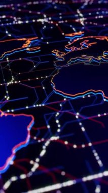 Fütüristik Global Dijital Bağlantı, belgesel filmler ve teknoloji sahnesinde sinematikler için bir hareketli görüntüdür. Sahne, başlık ve logolar için de iyi bir geçmiş..