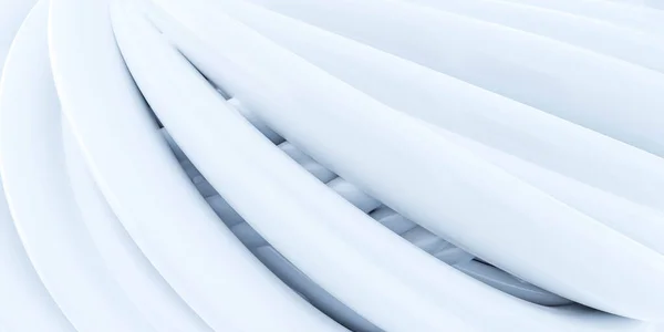 Abstracto Blanco Curva Forma Geométrico Render Ilustración Moderno Diseño Abstracto — Foto de Stock