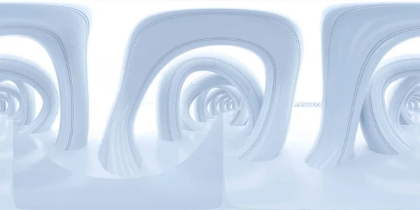 360 Stopni Pełna Mapa Środowiska Panorama Abstrakcyjne Białe Futurystyczne Środowisko — Zdjęcie stockowe