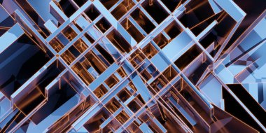 Mavi ve kahverengi karelerin soyut bir görüntüsü