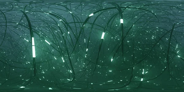 Mapa Entorno Panorámico Completo 360 Grados Enironamiento Abstracto Cables Metal Imagen de stock