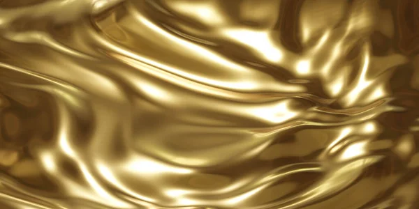 Fundo Metálico Dourado Com Design Ondulado — Fotografia de Stock
