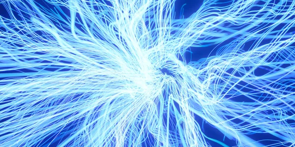 Uma Imagem Azul Branca Uma Rede Linhas Brilhantes — Fotografia de Stock