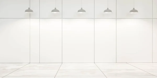 Ένα Λευκό Δωμάτιο Πέντε Λάμπες Κρέμονται Από Ταβάνι — Φωτογραφία Αρχείου