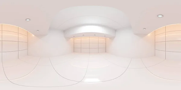 Ένα Λευκό Δωμάτιο Πολλούς Λευκούς Κύκλους Στον Τοίχο 360 Μοίρες Royalty Free Φωτογραφίες Αρχείου