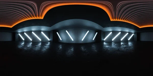 Ortasında Işık Olan Bir Tünel Boyutlu Resimleme 360 Derece Tam Stok Resim