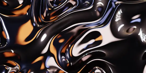 An abstract black and orange background with a lot of curves