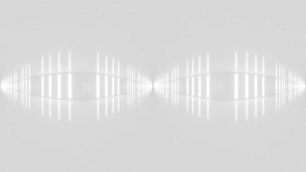 Abstrakte Weiße Hintergrundarchitektur Hochglanz Raum Mit High Key Beleuchtung Rendering — Stockvideo