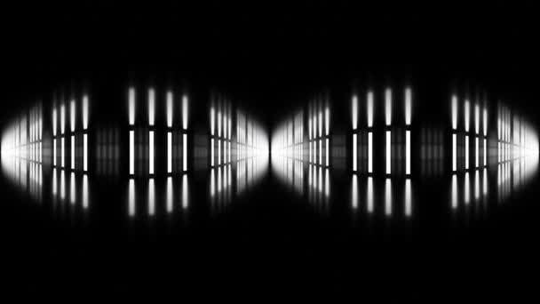 Abstrakten Schwarzen Hintergrund Architektur Glänzenden Raum Mit Reflexionen Machen Nahtlose — Stockvideo