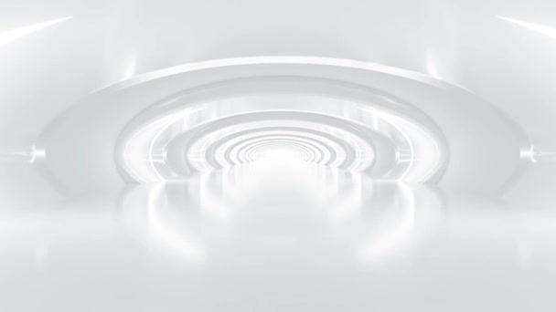 Abstrakcyjny Biały Tło Futurystyczny Tunel Wysokim Kluczem Oświetlenie Renderowania Bezszwowy — Wideo stockowe