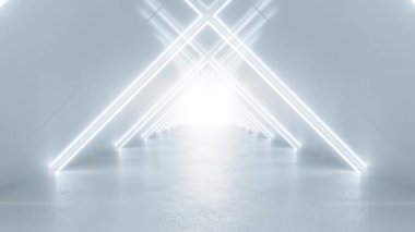 beyaz tünel bitmeyen kamera pan animasyonu 4k 60 fps