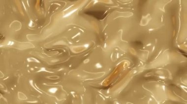 4k 60fps video pürüzsüz, parlak bir yüzey bej ve açık kahverengi tonlarında girdap desenleri ile sıvı veya kremsi bir doku gibi.