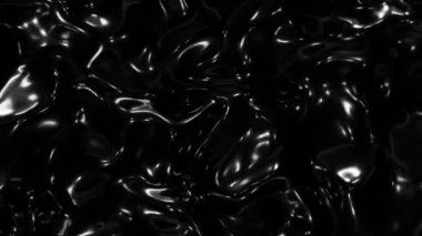 4k 60fps video pürüzsüz, parlak siyah bir yüzey sıvı benzeri desenler ve yansımalar, soyut ve modern bir estetik oluşturur.