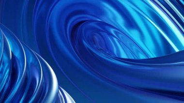 4k 60 fps kıvrımlı mavi ve turkuaz dalgaların oluşturduğu canlı ve soyut bir tasarımın hareketli ve akışkanlık hissi yaratan bir animasyonu. Parlak dokusu görsel çekiciliği arttırır.