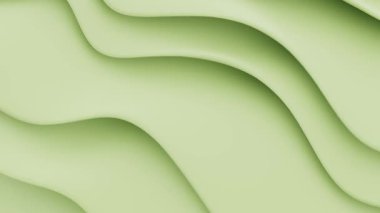 4k 60 fp düz, soyut bir arkaplan animasyonu açık yeşil renkli yumuşak, dalgalı dalgalar. Tasarım, modern estetik için ideal bir derinlik ve sükunet hissi yaratıyor..