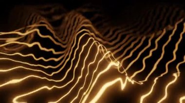 Akan dalgaların soyut bir temsili olan altın ve siyah tonlarda parlayan çizgilerin canlandırılması hareket ve derinlik hissi yaratıyor..