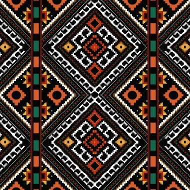 Kırmızı geometrik dizaynlı Hint etnik kabile dokusu desenleri sarı-turuncu tonlarda vurgulanmıştır. Bu kalıplar, tekstil endüstrisi için titizlikle hazırlanmış karmaşık ve etnik imajların çok boyutlu güzelliğini gözler önüne seriyor.. 