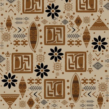 Çağdaş Mısır sanatından esinlenerek, kabile Afrika kumaş desenlerinin kahverengi tonlarında zarafetini keşfedin. Kökleri antik sembollere dayanan bu tasarımlar, modern tekstil endüstrisi için güzel ve eşsiz tekstil yaratmak için özenle tasarlanmıştır..