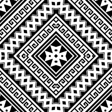 Amerika 'nın etnik dokusu çarpıcı bir geometrik tasarım içeriyor. Etnik bir eser yaratmak için çeşitli siyah ve beyaz tonlarını harmanlıyor. Şeftali endüstrisinde bir tasarım haline getirerek modern bir tarzda kumaş yapmak için kullanılan model etnik kabile sanatı..