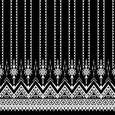 Hint etnik kabile dokusunda çarpıcı bir siyah-beyaz geometrik tasarım modern sanatın klasik dokunuşuyla geleneksel kabile etkisine sahiptir. Tek renkli palet şeftali endüstrisi için etnik gelişim yarattı