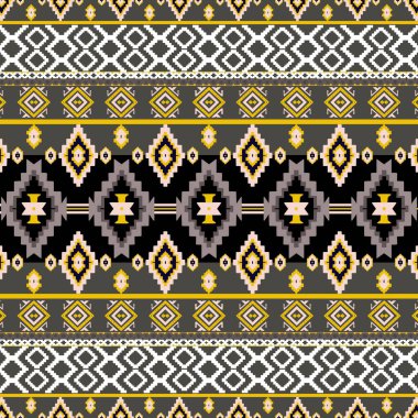 Hint etnik kabile dokusu deseninde, çarpıcı sarı ve gri tonlarda geometrik bir dizayn var, koyu siyah bir zemin çiziyor. Antik Hindistan sanatından esinlenerek, etnik füzyonu yakalar. Bu iş şeftali endüstrisi için.