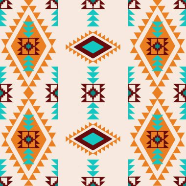 Afrika etnik dokusu deseni turuncu ve mavi renkleri birleştirir, antik tasarımlardan esinlenerek ama etnik modern dokunuşla yeniden tasarlanır. Canlı renkler, beyaz bir arka planla güzel bir etnik zıtlık yaratıyor..