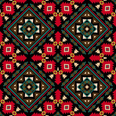 Kırmızı ve mavi tonlarda geometrik tarzda kahverengi ile zıt olan Amerikan etnik kabile dokusu desenleri. Bu tasarım etnik sanatla etnik sanatı harmanlayarak yaratıyor. Şeftali endüstrisi için mükemmel.