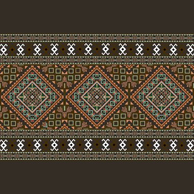 Arap etnik dokusu deseninde çarpıcı bir geometrik tasarım, canlı yeşil tonlarda, güzel bir zıt etnik zıt arkaplan ve siyah arkaplan bulunur. Renk oyunu, sanayi sektörü için tasarlanmış derinlik ve etnik zarafet katıyor.