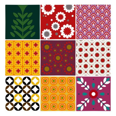 Canlı çiçek desenli Hint etnik kabile kumaşı desenleri. Etnik parlak ve değişik renk tonları, geleneksel Hint sanatının özünü korurken taze ve modern bir dokunuş getiriyor. Tekstil için mükemmel 