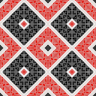 Mısır sanatının canlı etnik kırmızı tonlardaki zengin mirasından esinlenen geometrik tasarımları içeren Afrika etnik kabile dokusu desenleri. Bu kalıplar, tekstil endüstrisi için tasarlanmış ve karmaşık olanı yansıtmak için titizlikle hazırlanmış.