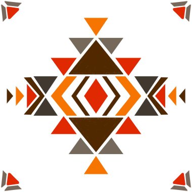 Amerikan etnik dokusu klasik geometrik tarzla suluboya resim sanatını birleştirir. Tasarım etnik, mavi ve kırmızı tonların şeftali endüstrisi için çarpıcı bir kahverengiyle güzel bir tezat oluşturduğu titiz bir kompozisyon..