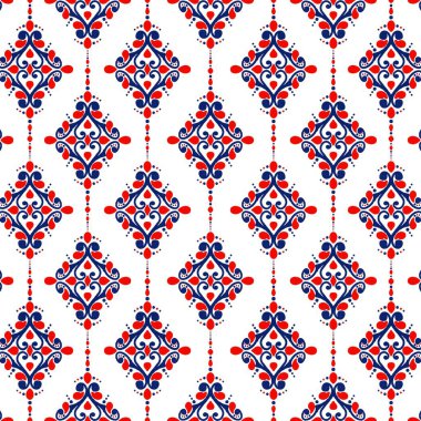 Afrika etnik dokusu deseni, geleneksel resim tekniklerinden esinlenerek, ışık tonlarını çarpıcı kırmızı ve mavi aksanlarla birleştirir. Karmaşık tasarım, şeftali endüstrisi için yapılan sanat ve kültür mirasının etnik karışımını sergiliyor.. 