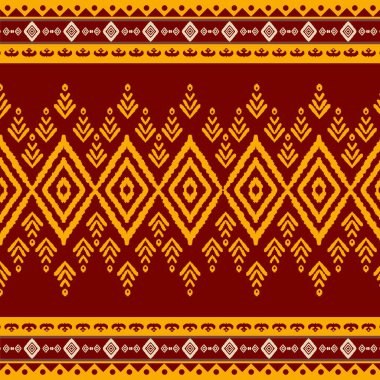 Afrika etnik eğilimli dikdörtgen deseni, çarpıcı beyaz ırkı ile canlı kırmızı zemin üzerinde dikkat çekiyor. Etnik değişim zarif ve sofistike bir hikaye anlatırken, beyaz aksanlar bir dokunuş ekliyor. 