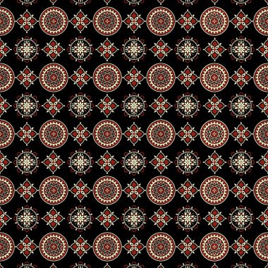 Arabian ethnic tribal fabric pattern in rich red tones, featuring geometric elements  ethnic that evoke the elegance of ancient tribal artistry. This meticulously ethnic crafted design reflects the beauty and tradition of Arabian culture