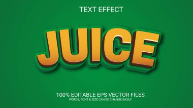 Juice 3d vektörü, metin efekti illüstrasyonunu tamamen özelleştirsin.