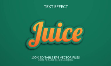 Juice 3d vektörü tamamen özelleştir 3d metin efekti çizimi tasarımı.