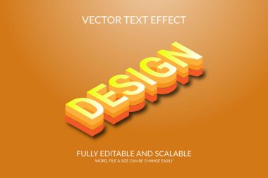 Vector eps 3d text effect illustration. clipart