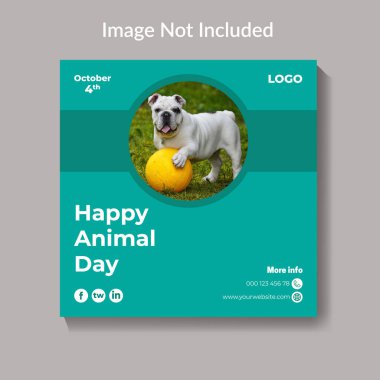 World animal day vector eps social media post design. clipart
